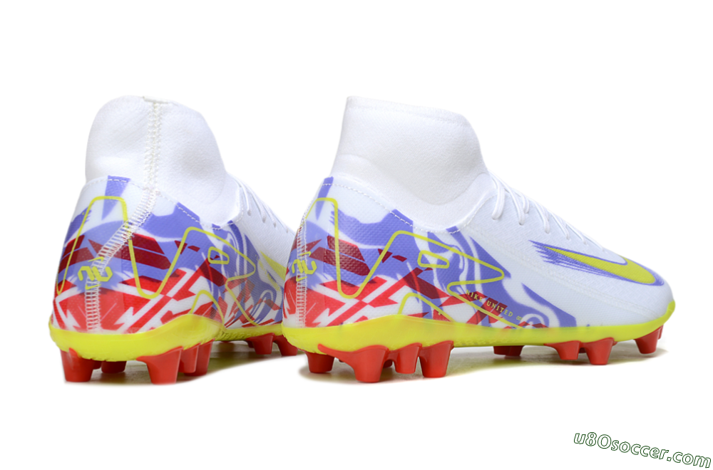 Nike Air Zoom Mercurial Superfly 10 Academy AG Artificial Grass Soccer Cleats - White/Purple/Yellow 6