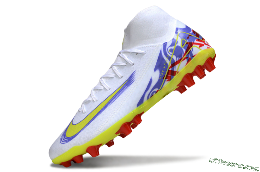 Nike Air Zoom Mercurial Superfly 10 Academy AG Artificial Grass Soccer Cleats - White/Purple/Yellow 5