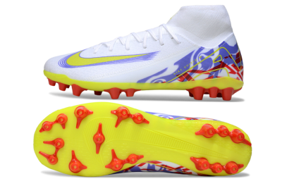 Nike Air Zoom Mercurial Superfly 10 Academy AG Artificial Grass Soccer Cleats - White/Purple/Yellow