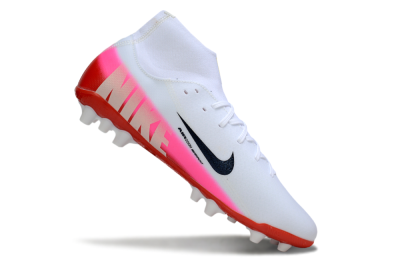 Nike Air Zoom Mercurial Superfly 10 Academy AG Artificial Grass Soccer Cleats - White/Black/Pink