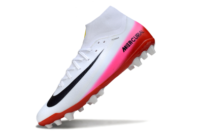 Nike Air Zoom Mercurial Superfly 10 Academy AG Artificial Grass Soccer Cleats - White/Black/Pink
