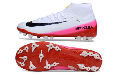 Nike Air Zoom Mercurial Superfly 10 Academy AG Artificial Grass Soccer Cleats - White/Black/Pink