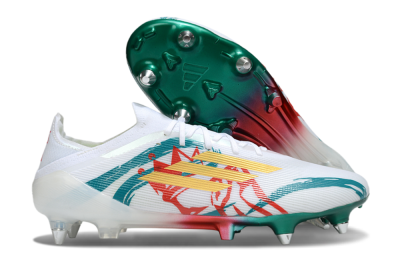 Adidas F50 Elite SG Soft Ground Soccer Cleats - White/Green/Gold/Red