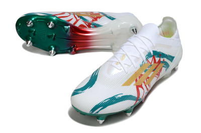 Adidas F50 Elite SG Soft Ground Soccer Cleats - White/Green/Gold/Red