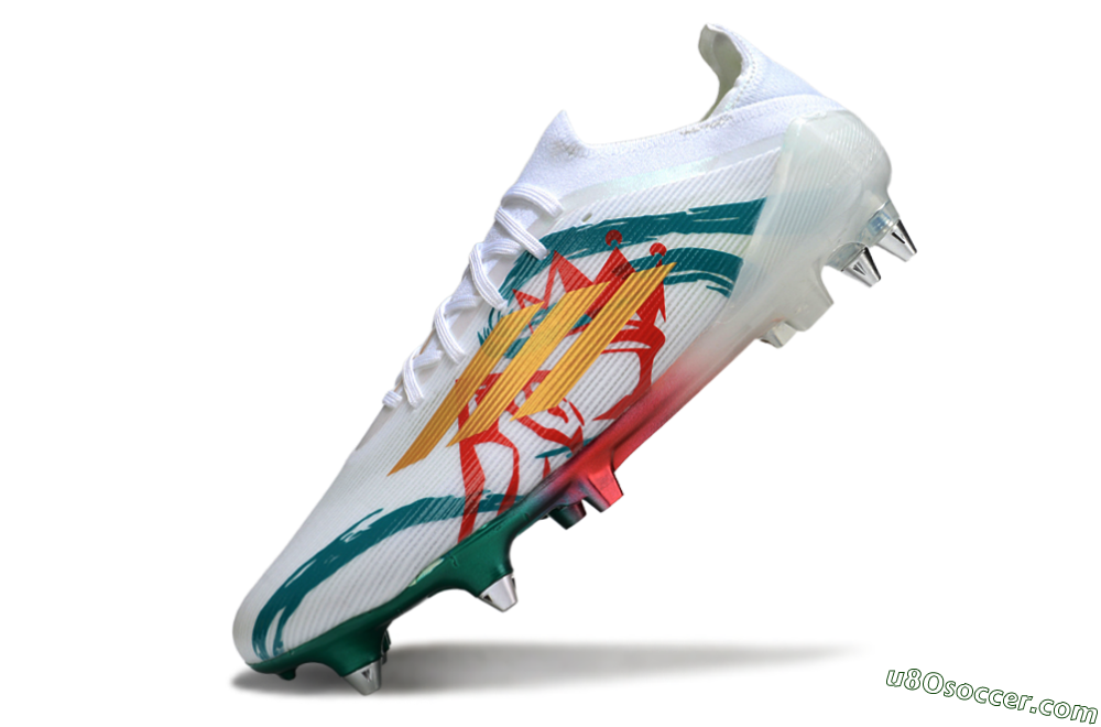 Adidas F50 Elite SG Soft Ground Soccer Cleats - White/Green/Gold/Red 5