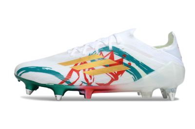 Adidas F50 Elite SG Soft Ground Soccer Cleats - White/Green/Gold/Red