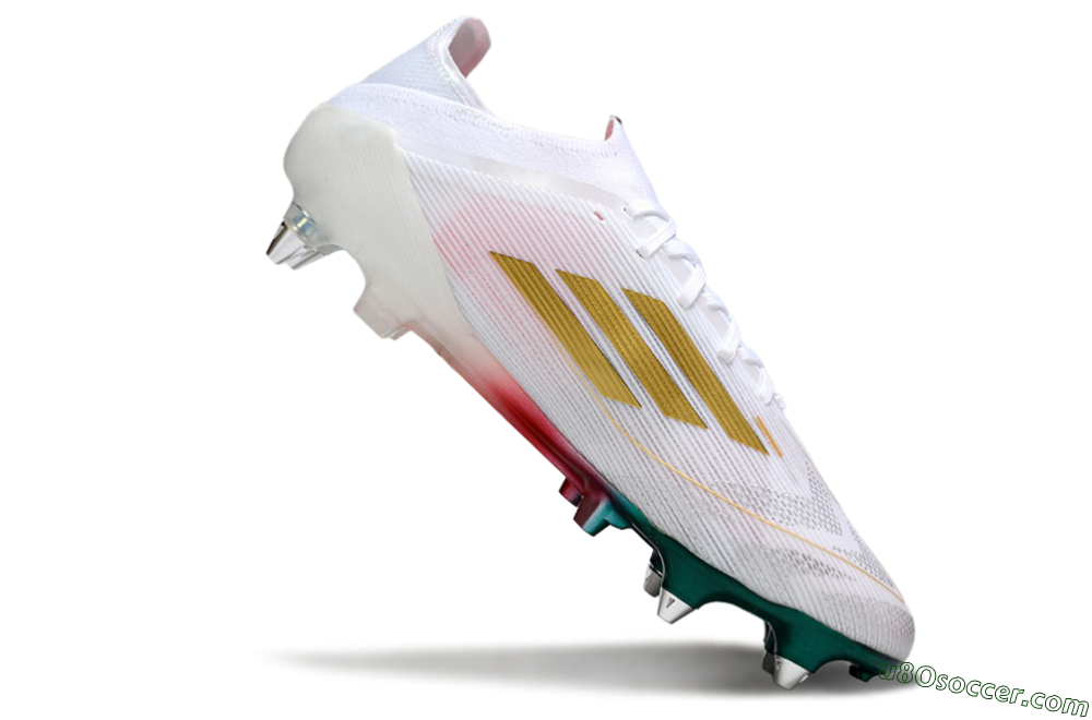 Adidas F50 Elite SG Soft Ground Soccer Cleats - White/Green/Gold/Red 4