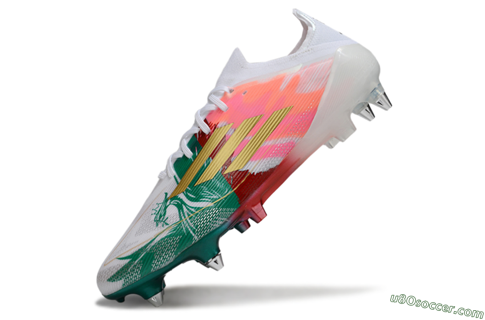 Adidas F50 Elite SG Soft Ground Soccer Cleats - White/Green/Gold/Red 5