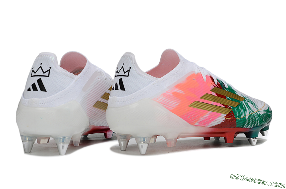 Adidas F50 Elite SG Soft Ground Soccer Cleats - White/Green/Gold/Red 6