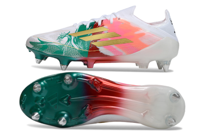 Adidas F50 Elite SG Soft Ground Soccer Cleats - White/Green/Gold/Red