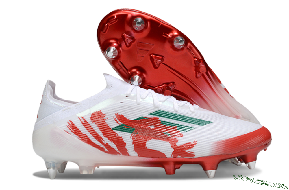 Adidas F50 Elite SG Soft Ground Soccer Cleats - White/Green/Red 1