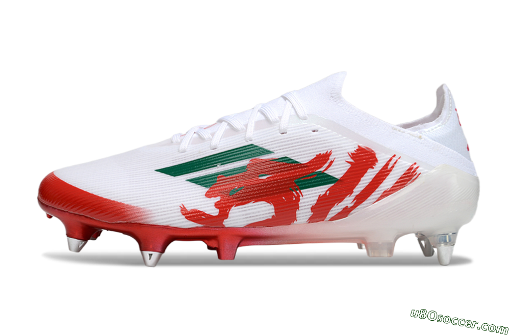 Adidas F50 Elite SG Soft Ground Soccer Cleats - White/Green/Red 2