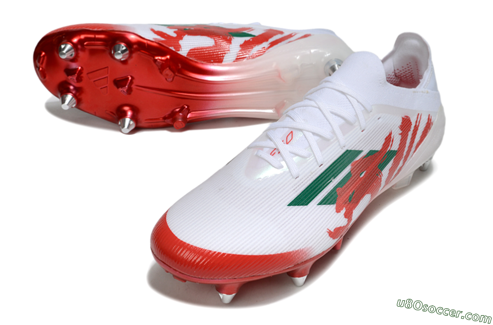 Adidas F50 Elite SG Soft Ground Soccer Cleats - White/Green/Red 3