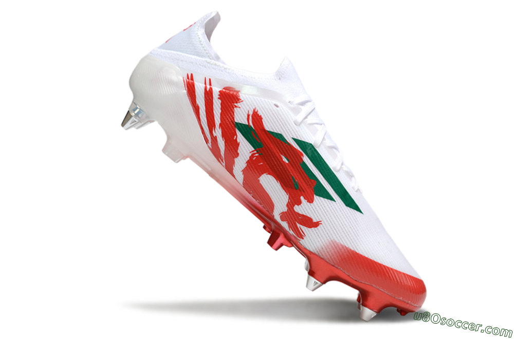 Adidas F50 Elite SG Soft Ground Soccer Cleats - White/Green/Red 4