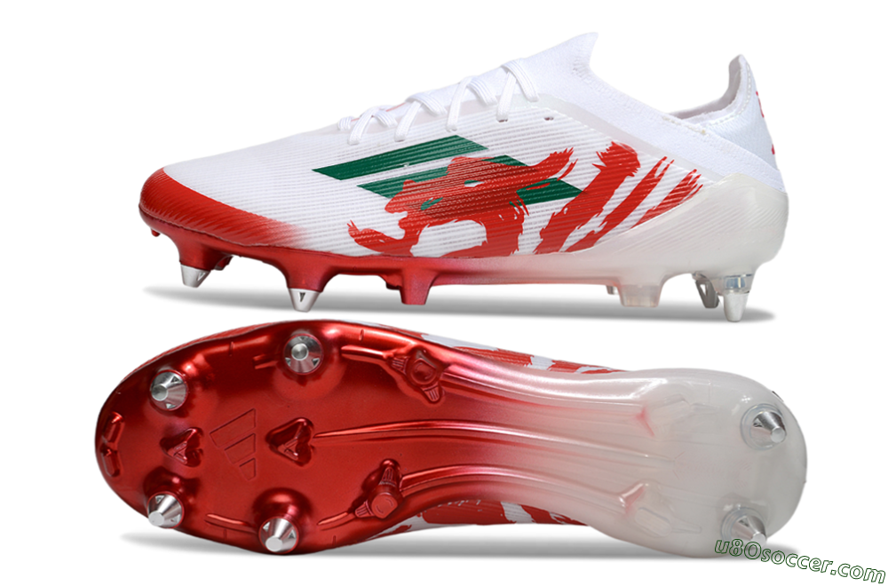 Adidas F50 Elite SG Soft Ground Soccer Cleats - White/Green/Red 0