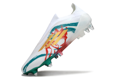 Adidas F50 Elite Laceless SG Soft Ground Soccer Cleats - White/Green/Gold/Red
