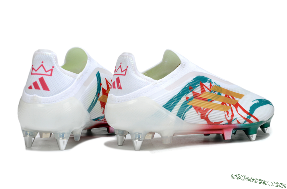Adidas F50 Elite Laceless SG Soft Ground Soccer Cleats - White/Green/Gold/Red 6