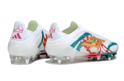 Adidas F50 Elite Laceless SG Soft Ground Soccer Cleats - White/Green/Gold/Red