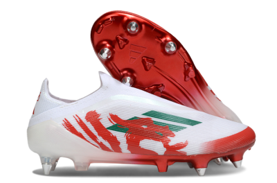 Adidas F50 Elite Laceless SG Soft Ground Soccer Cleats - White/Green/Red