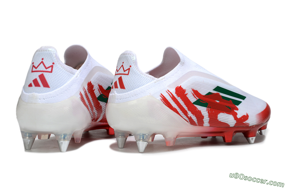 Adidas F50 Elite Laceless SG Soft Ground Soccer Cleats - White/Green/Red 6