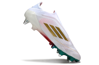 Adidas F50 Elite Laceless SG Soft Ground Soccer Cleats - White/Green/Gold/Red