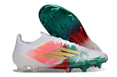 Adidas F50 Elite FG Firm Ground Soccer Cleats - White/Green/Gold/Red