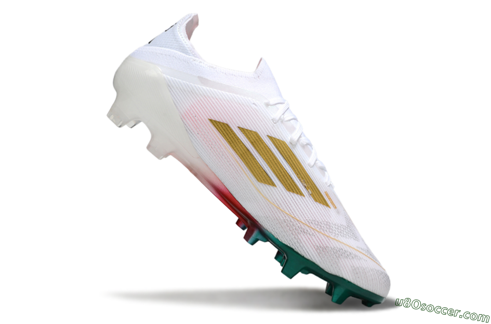 Adidas F50 Elite FG Firm Ground Soccer Cleats - White/Green/Gold/Red 4