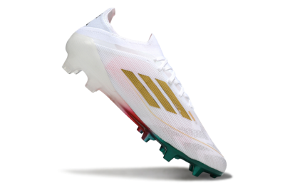 Adidas F50 Elite FG Firm Ground Soccer Cleats - White/Green/Gold/Red