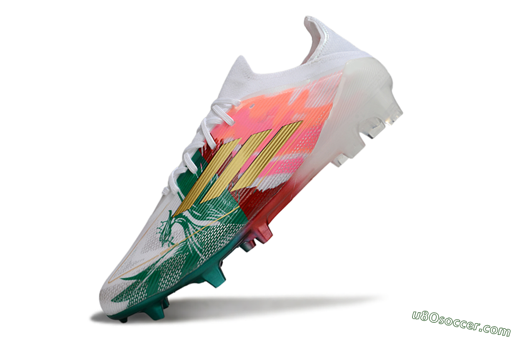 Adidas F50 Elite FG Firm Ground Soccer Cleats - White/Green/Gold/Red 5