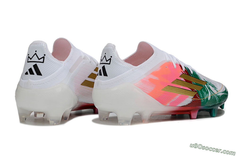 Adidas F50 Elite FG Firm Ground Soccer Cleats - White/Green/Gold/Red 6