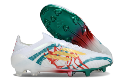 Adidas F50 Elite FG Firm Ground Soccer Cleats - White/Green/Gold/Red