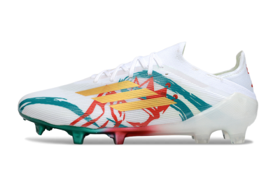 Adidas F50 Elite FG Firm Ground Soccer Cleats - White/Green/Gold/Red