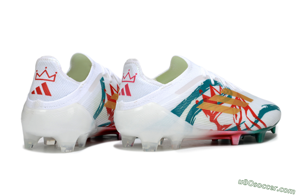 Adidas F50 Elite FG Firm Ground Soccer Cleats - White/Green/Gold/Red 6