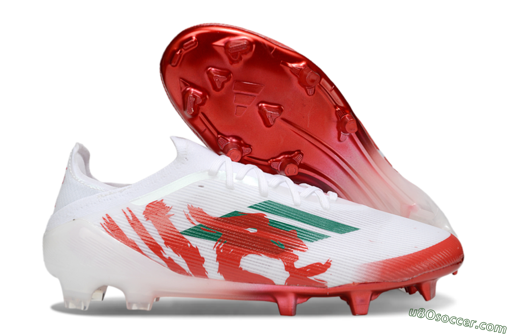 Adidas F50 Elite FG Firm Ground Soccer Cleats - White/Green/Red 1