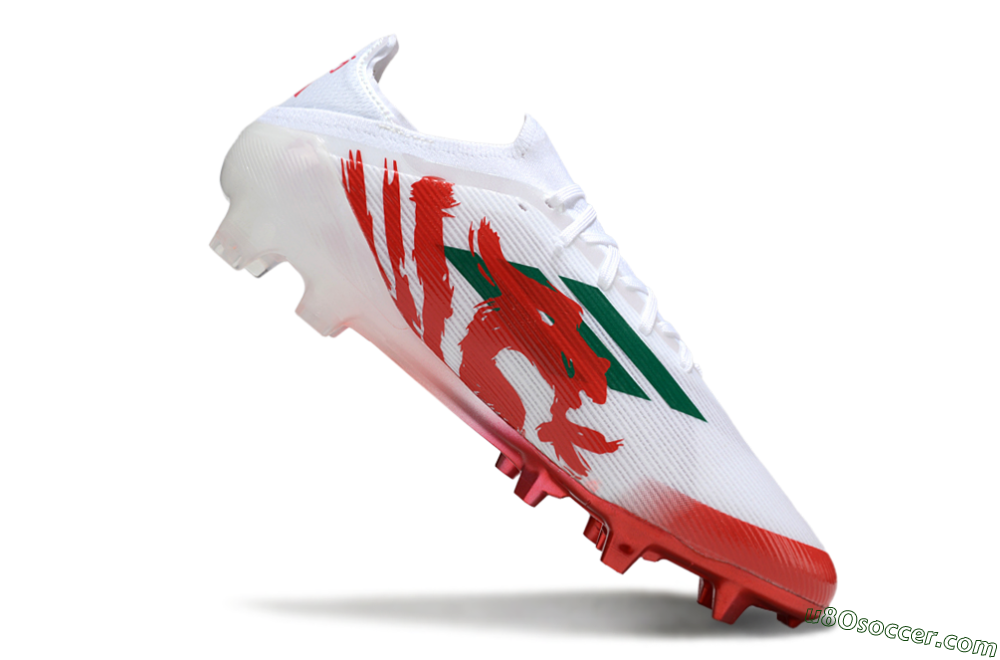 Adidas F50 Elite FG Firm Ground Soccer Cleats - White/Green/Red 4