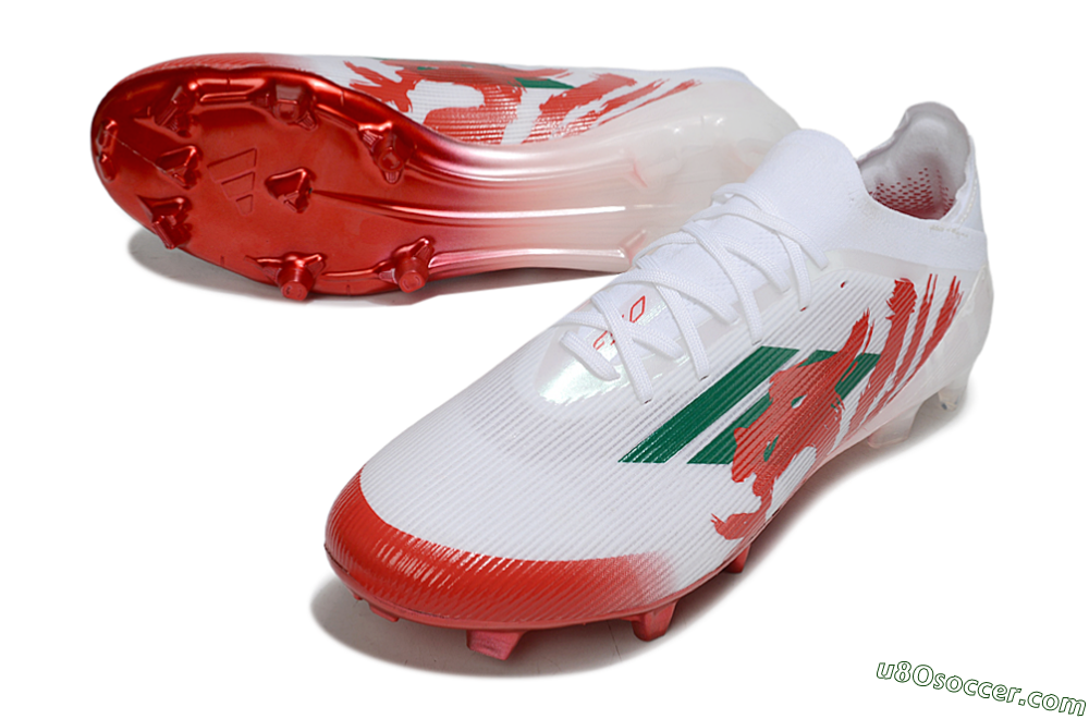 Adidas F50 Elite FG Firm Ground Soccer Cleats - White/Green/Red 3