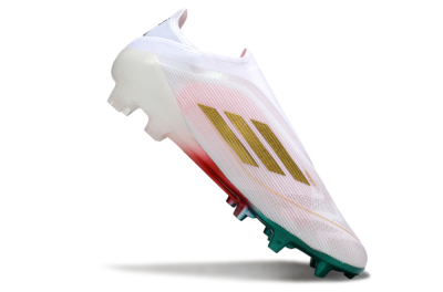 Adidas F50 Elite Laceless FG Firm Ground Soccer Cleats - White/Green/Gold/Red