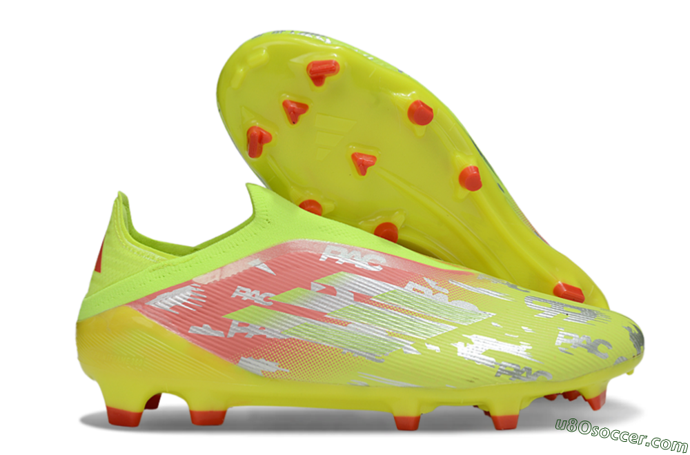Adidas F50 Elite Laceless FG Firm Ground Soccer Cleats - Yellow/Silver/Red 1