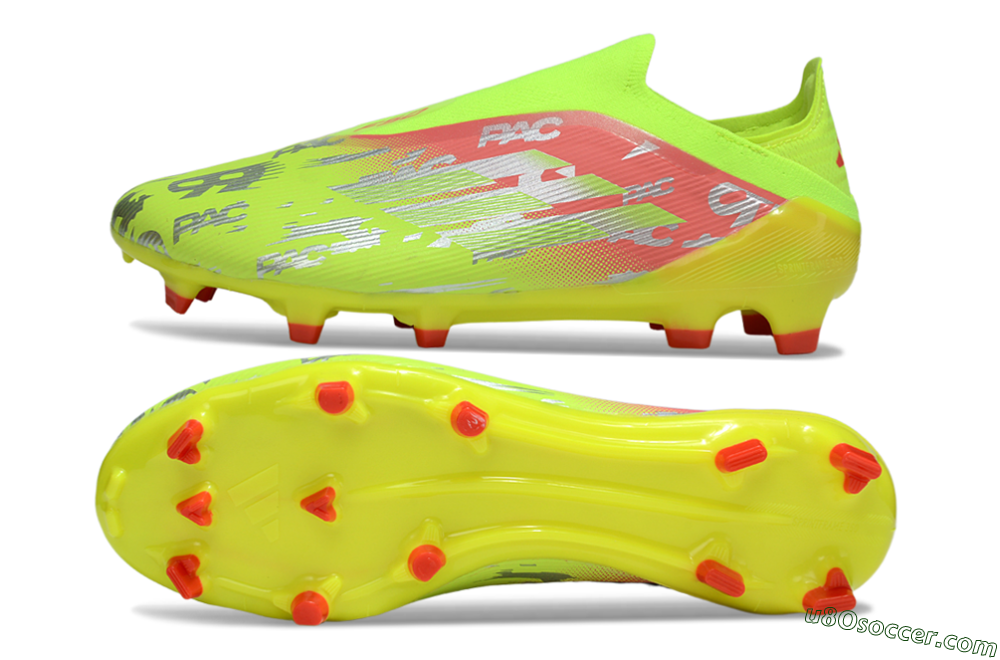Adidas F50 Elite Laceless FG Firm Ground Soccer Cleats - Yellow/Silver/Red 0