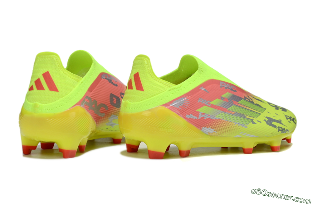 Adidas F50 Elite Laceless FG Firm Ground Soccer Cleats - Yellow/Silver/Red 6
