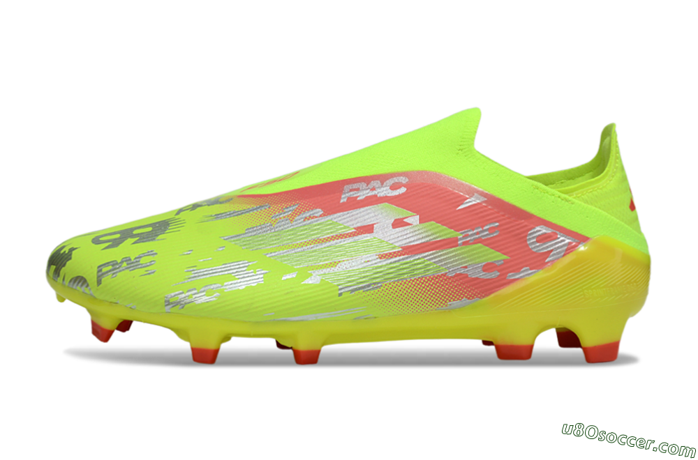 Adidas F50 Elite Laceless FG Firm Ground Soccer Cleats - Yellow/Silver/Red 2