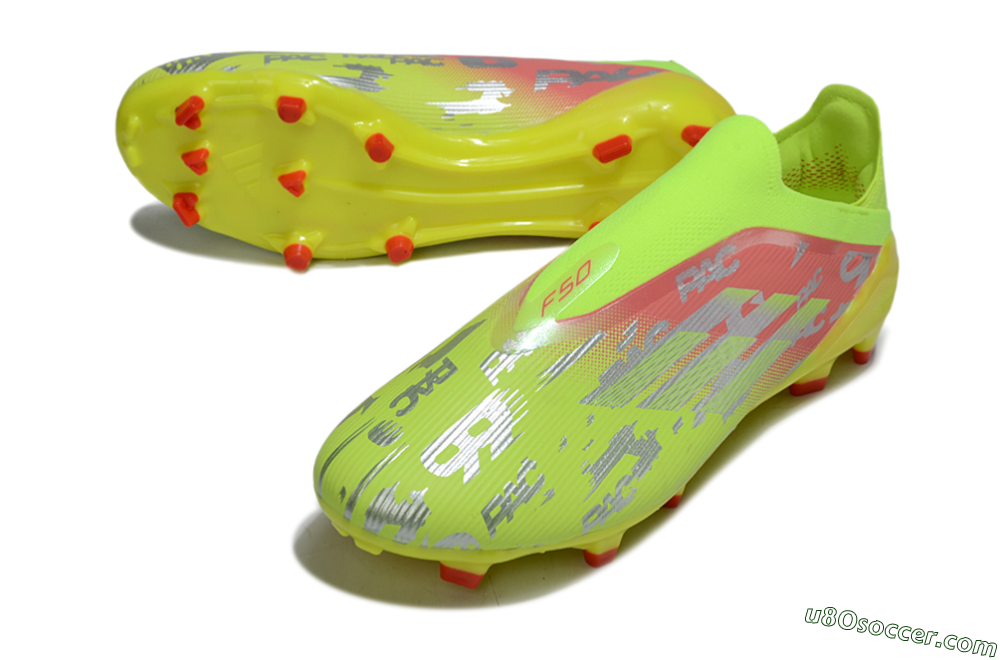 Adidas F50 Elite Laceless FG Firm Ground Soccer Cleats - Yellow/Silver/Red 3