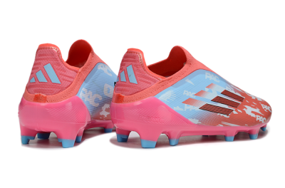 Adidas F50 Elite Laceless FG Firm Ground Soccer Cleats - Red/Blue/Pink