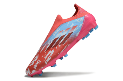 Adidas F50 Elite Laceless FG Firm Ground Soccer Cleats - Red/Blue/Pink