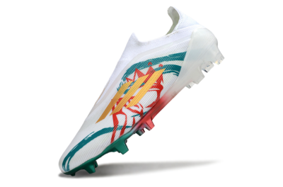 Adidas F50 Elite Laceless FG Firm Ground Soccer Cleats - White/Green/Gold/Red