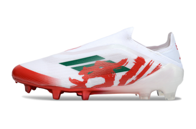 Adidas F50 Elite Laceless FG Firm Ground Soccer Cleats - White/Green/Red