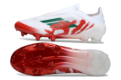 Adidas F50 Elite Laceless FG Firm Ground Soccer Cleats - White/Green/Red