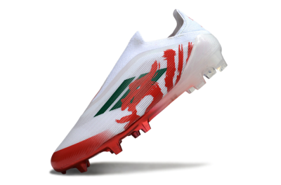 Adidas F50 Elite Laceless FG Firm Ground Soccer Cleats - White/Green/Red