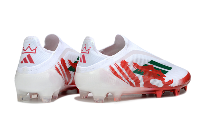 Adidas F50 Elite Laceless FG Firm Ground Soccer Cleats - White/Green/Red