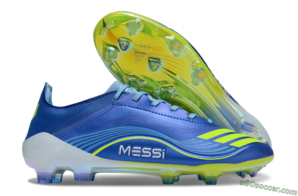Messi x Adidas F50 Elite FG Firm Ground Soccer Cleats - Blue/Jade/Yellow 1